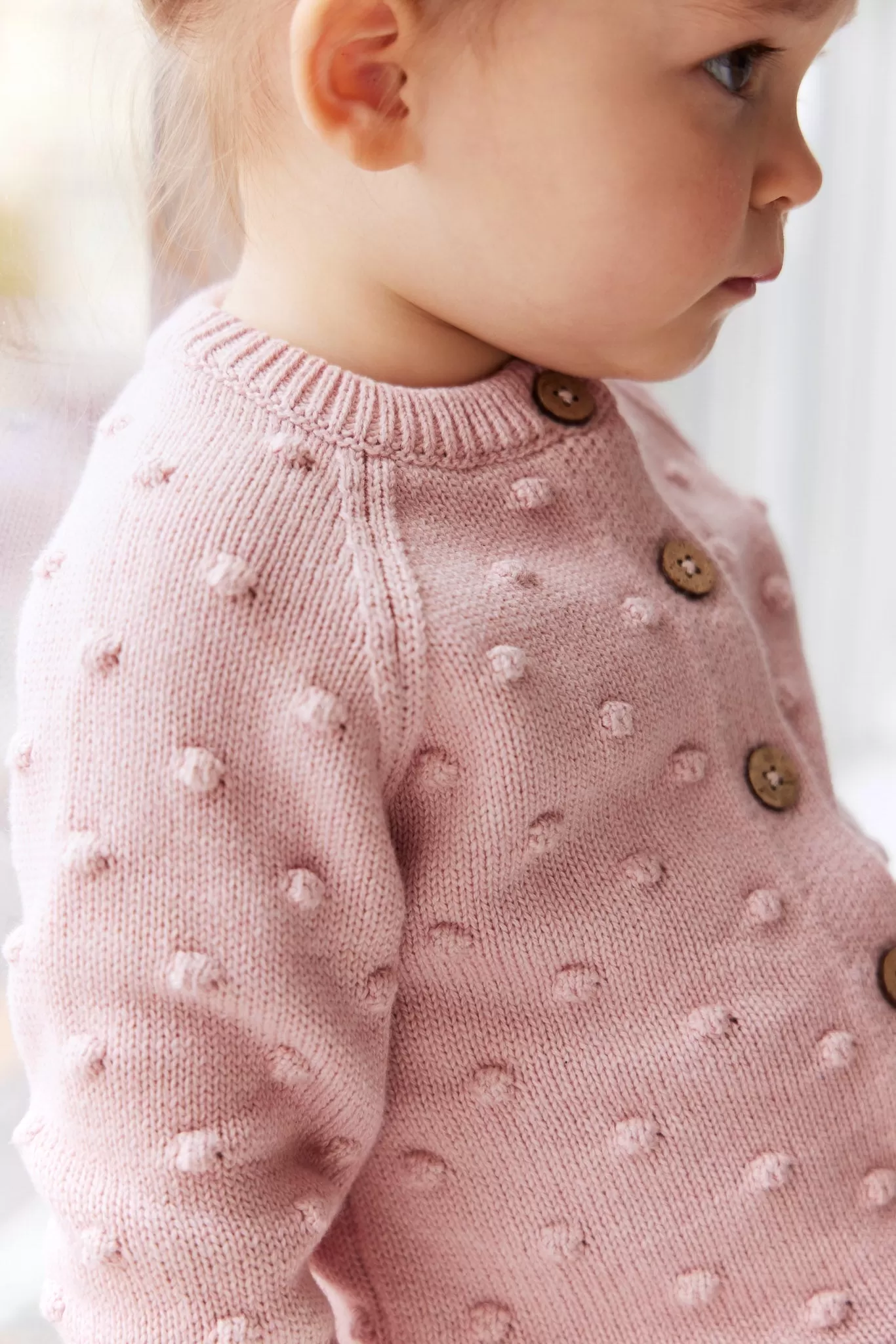 OG Dotty Knit Cardigan - Cameo Pink Marle