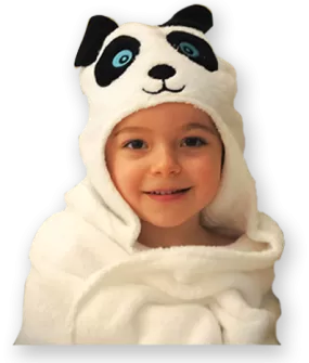 Panda Hooded Cotton Turkish Towel Little Kid