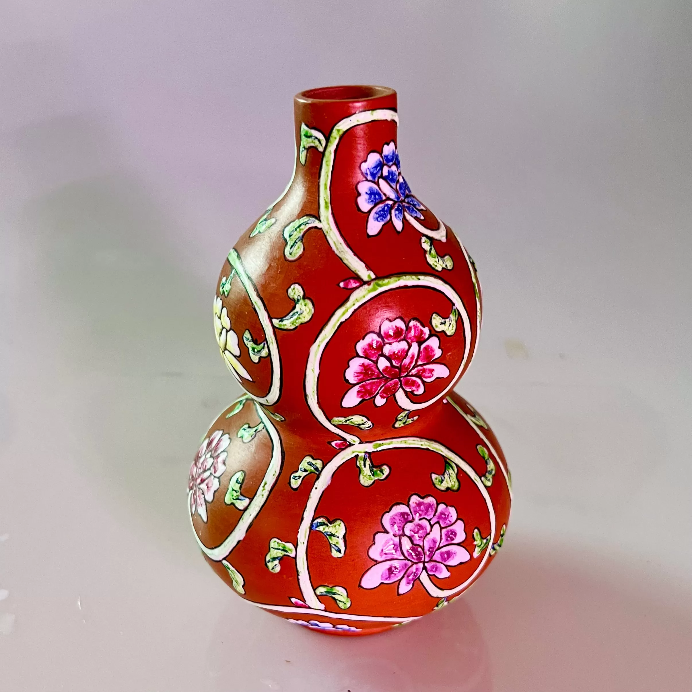 Peony Gourd Vase