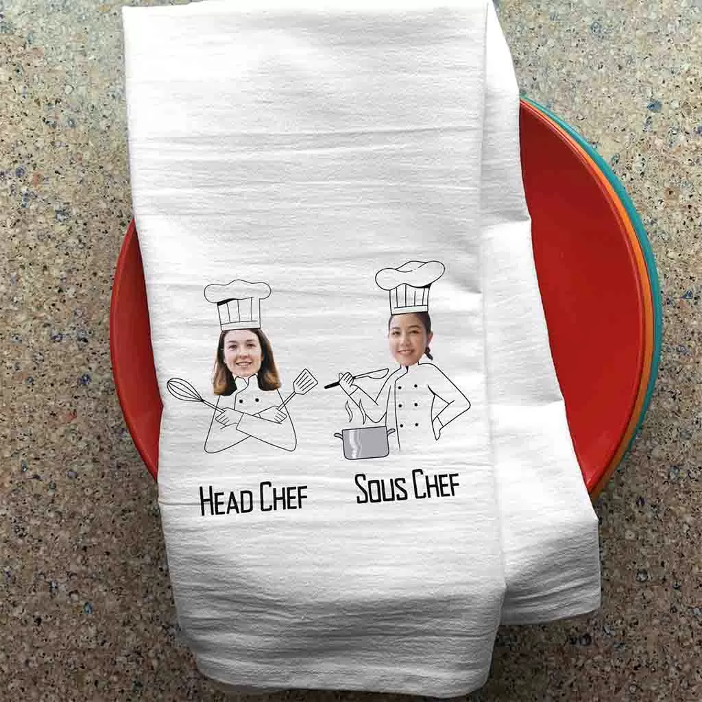 Personalized Kitchen Towels for the Cooking Couple -2 Pc Set