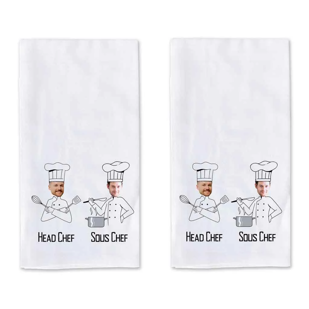 Personalized Kitchen Towels for the Cooking Couple -2 Pc Set