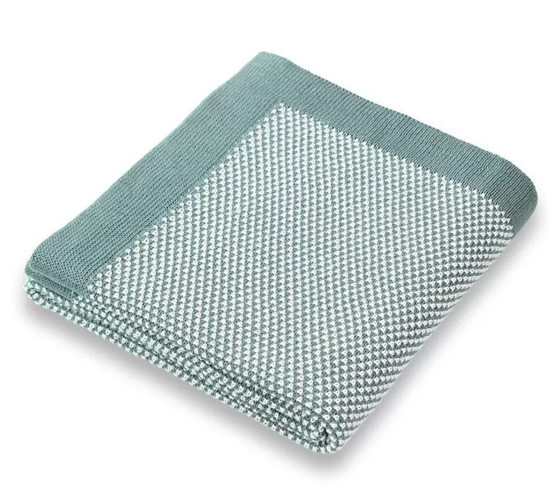 Pixie Waffle Knit Cot Blanket - Sage