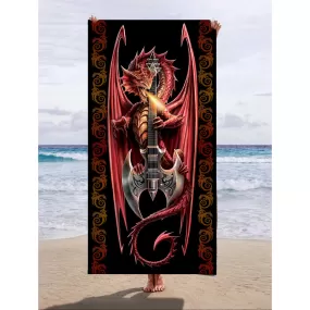 Power Chord - Beach Towel - Anne Stokes Art