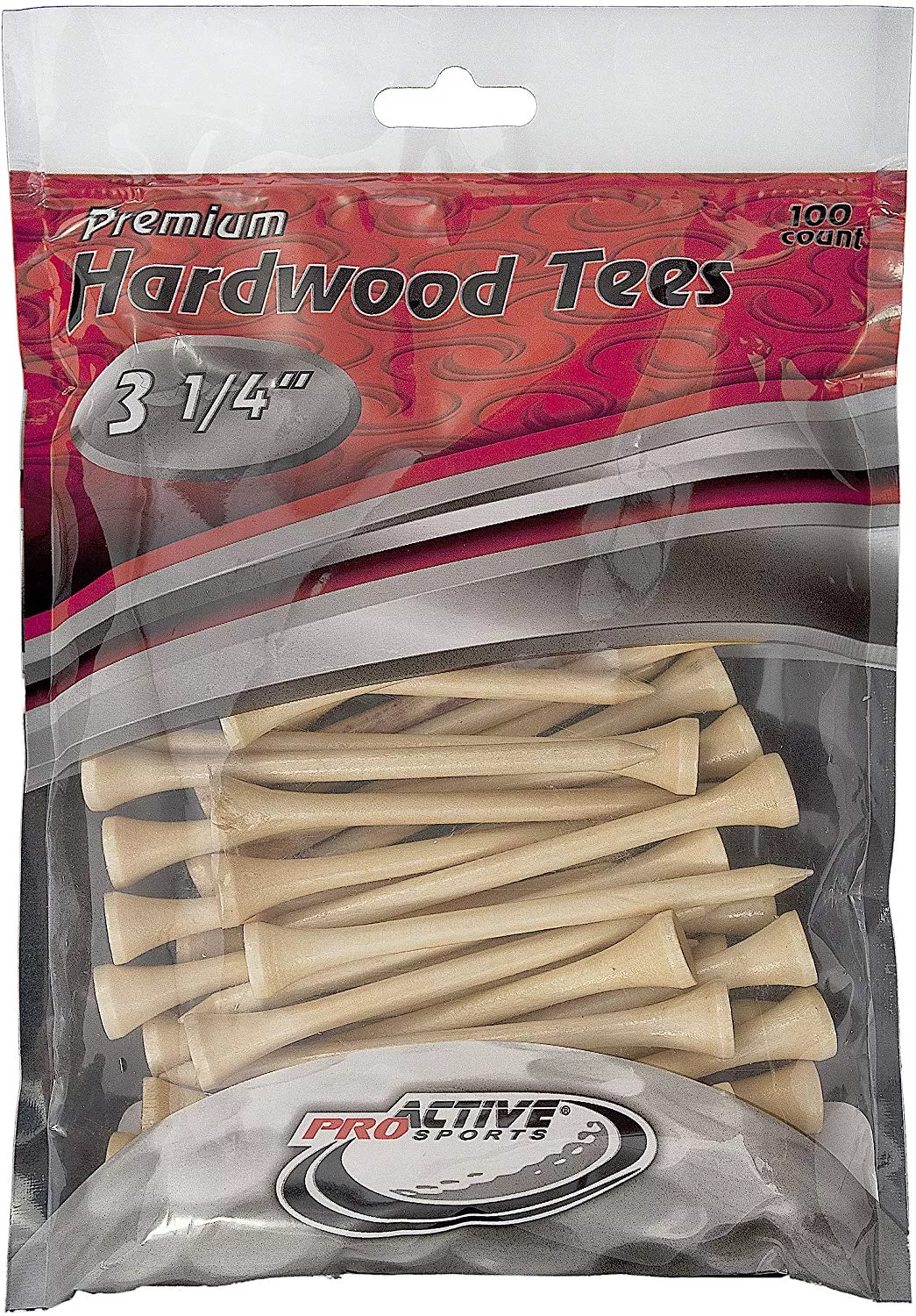 ProActive Premium Sports Hardwood Golf Tees 3.25 100 count