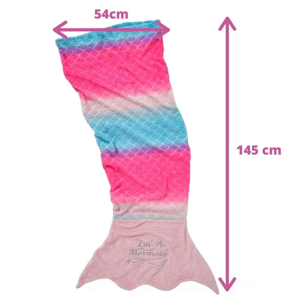 Rainbow Mermaid Tail Novelty Sleeping Blanket