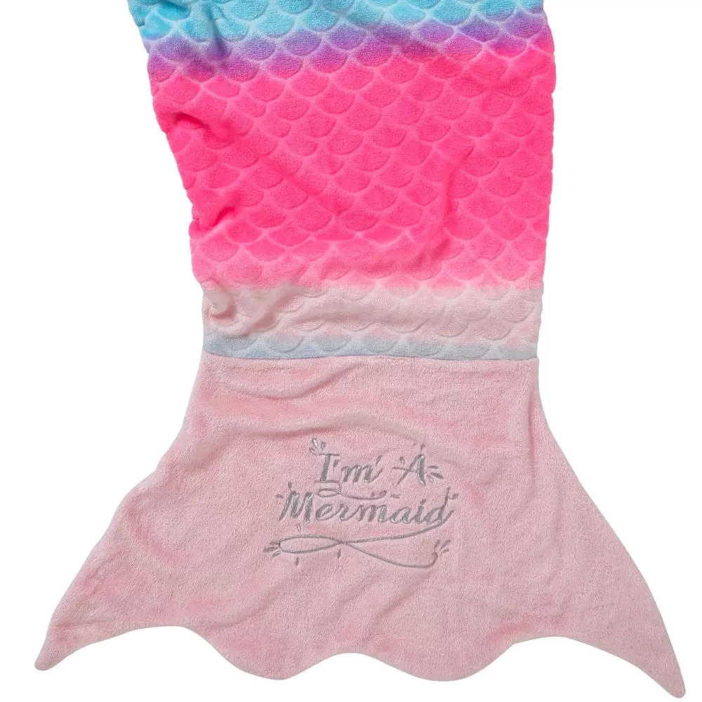 Rainbow Mermaid Tail Novelty Sleeping Blanket