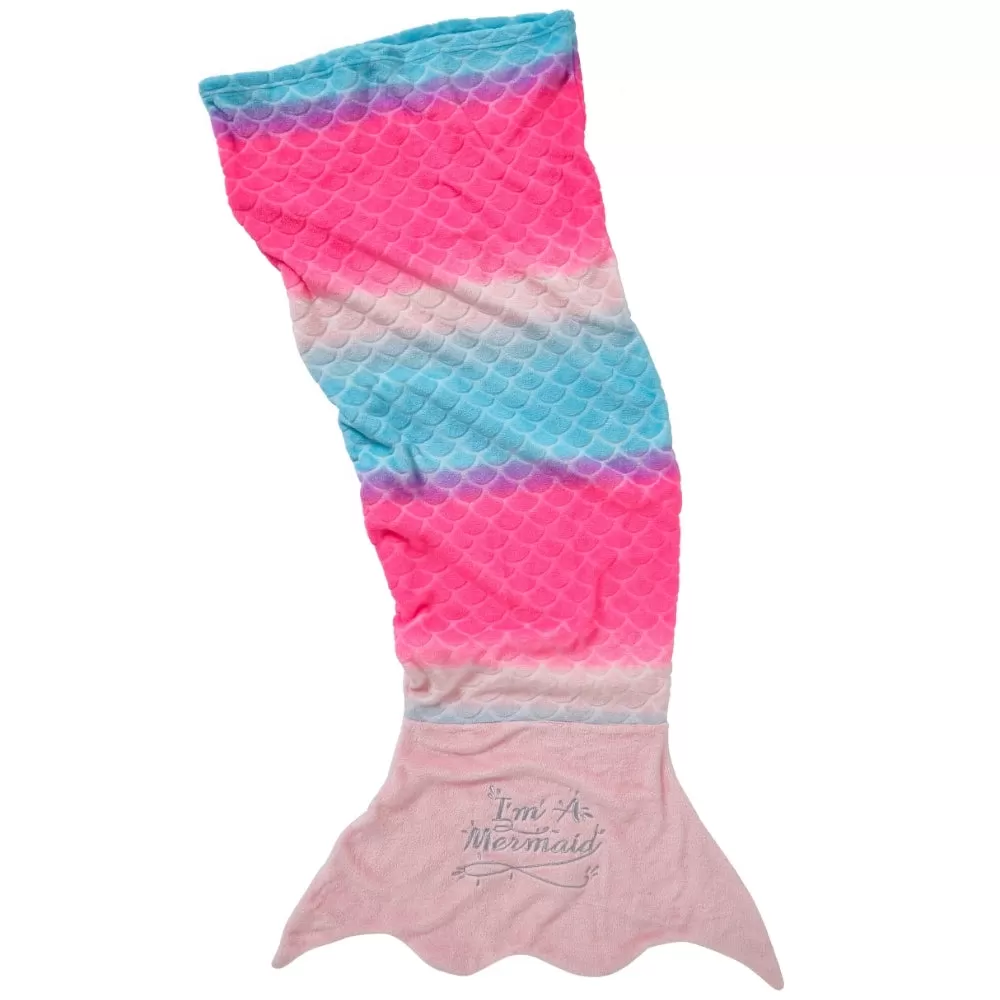 Rainbow Mermaid Tail Novelty Sleeping Blanket