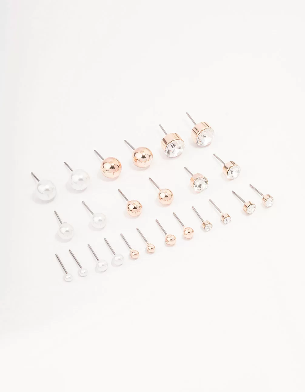 Rose Gold Basic Stud Earring 12-Pack