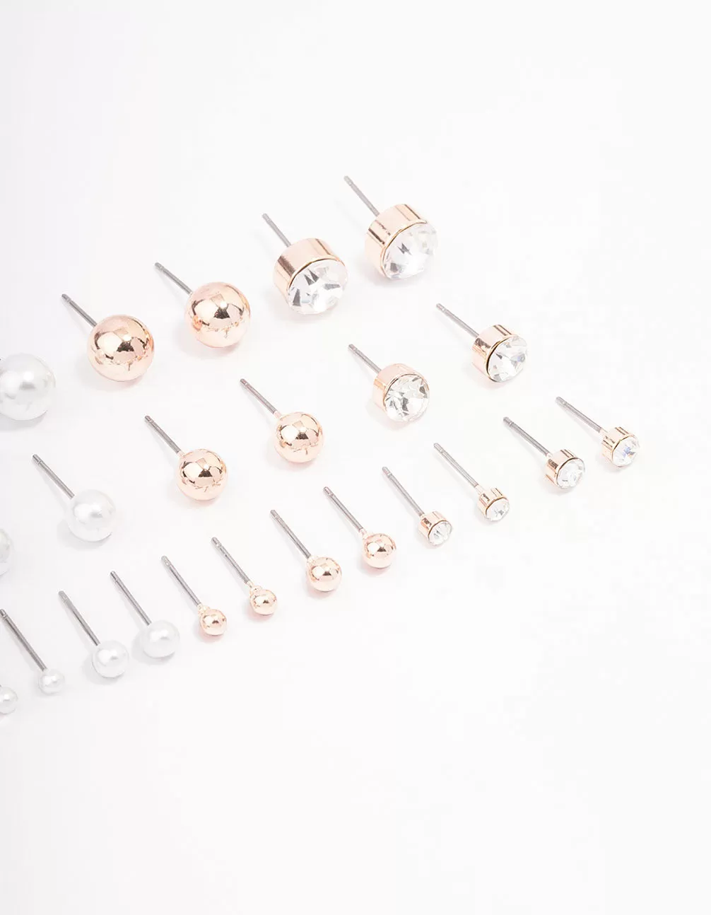 Rose Gold Basic Stud Earring 12-Pack