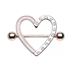 Rose Gold Opal Heart WildKlass Nipple Shield Ring