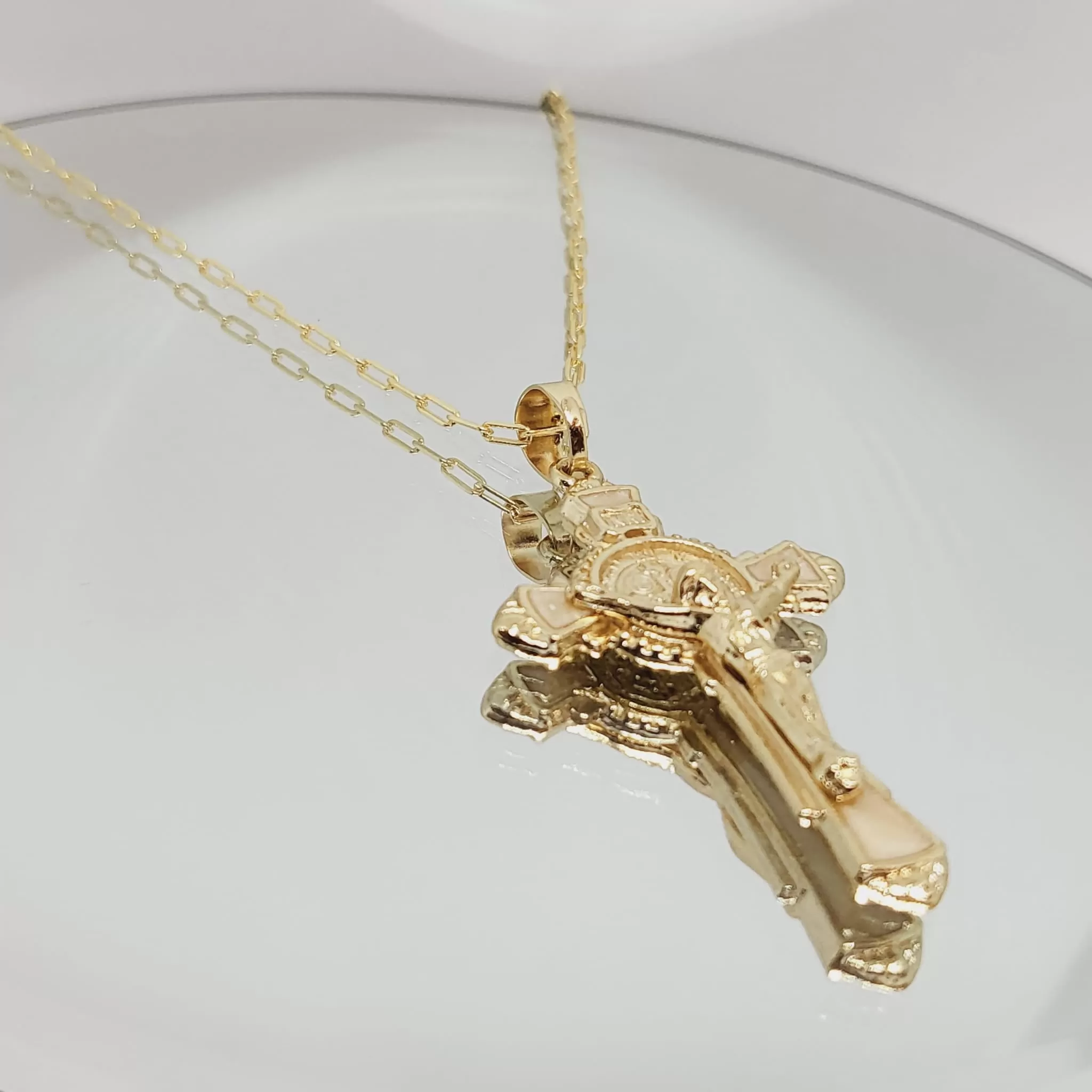 Saint Benedict Golden Necklace - Gold Plated