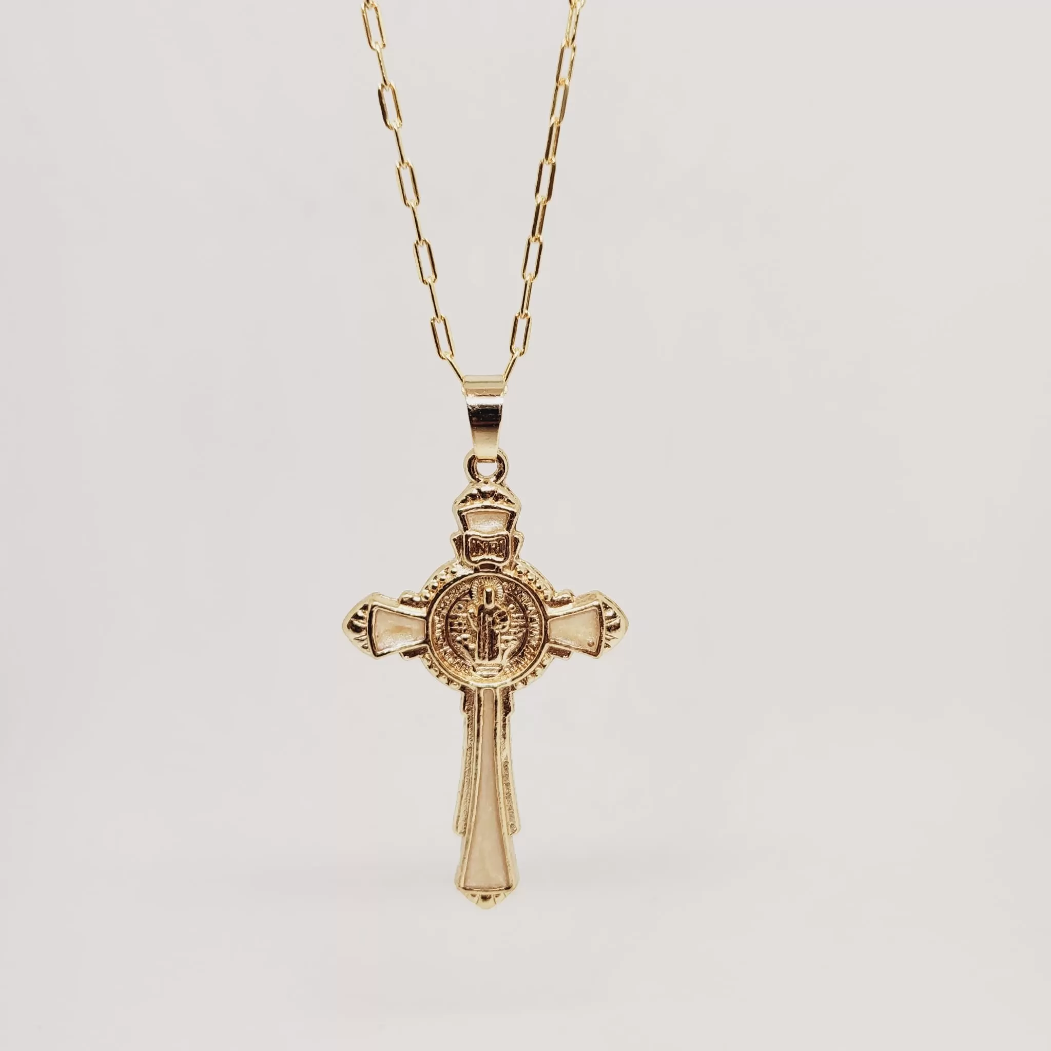 Saint Benedict Golden Necklace - Gold Plated