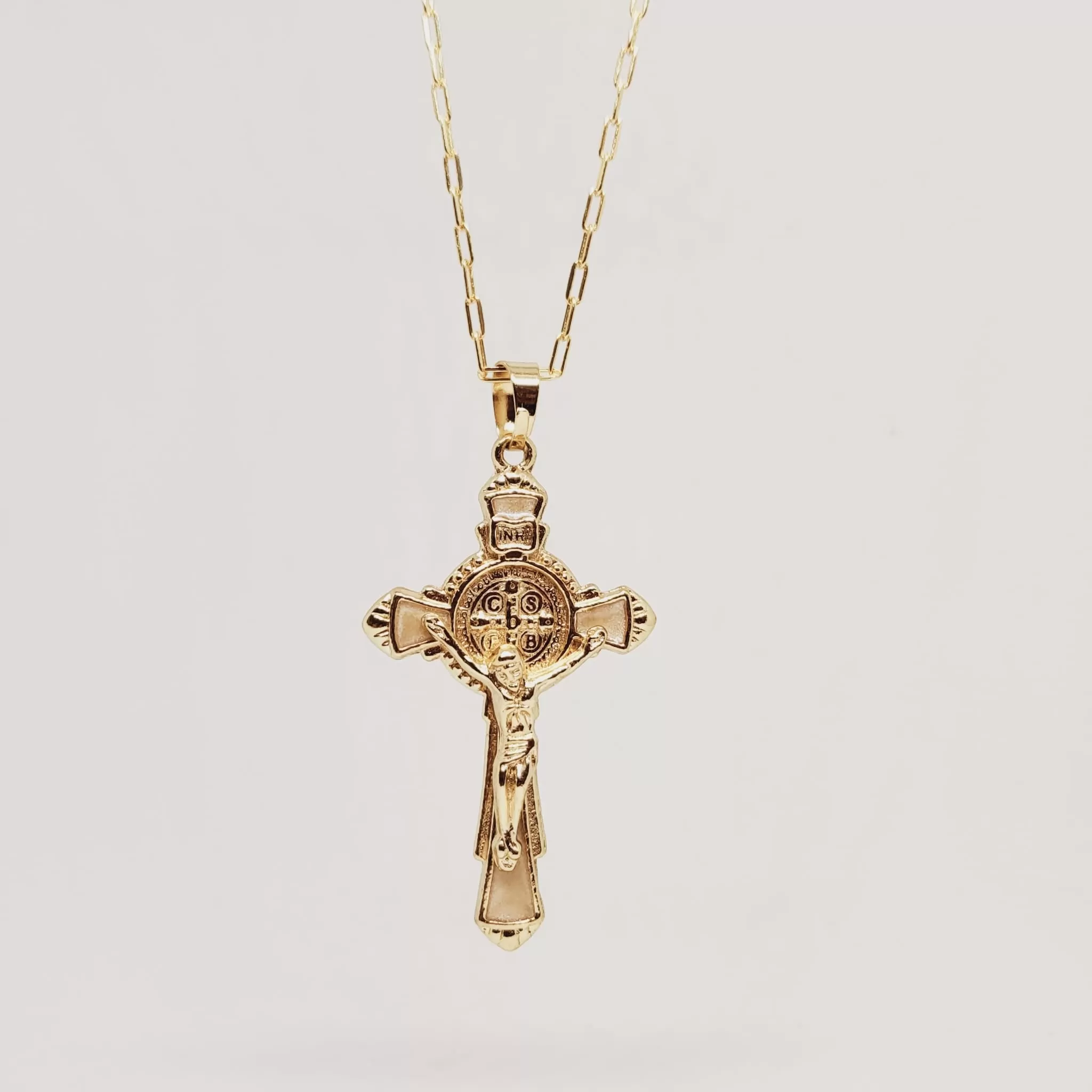 Saint Benedict Golden Necklace - Gold Plated