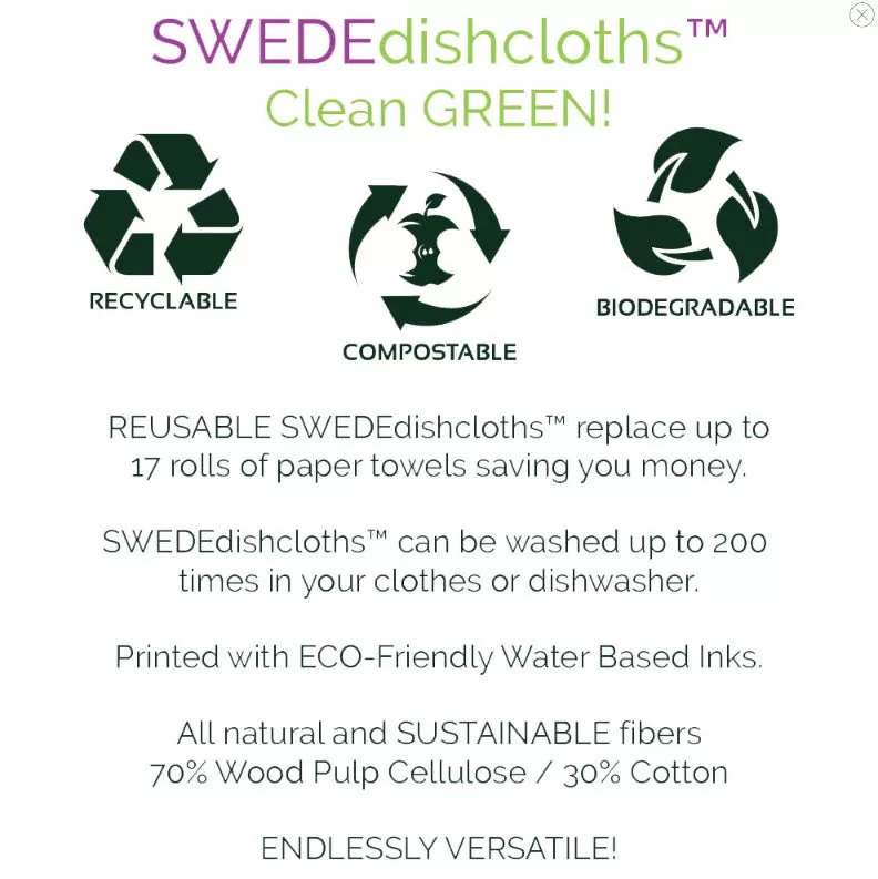 Save Water Drink Wine Eco Friendly Reusable Swedish Dishcloth