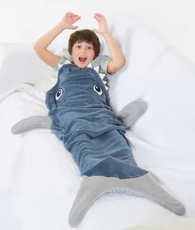 Shark Novelty Grey Blue Sleeping Blanket