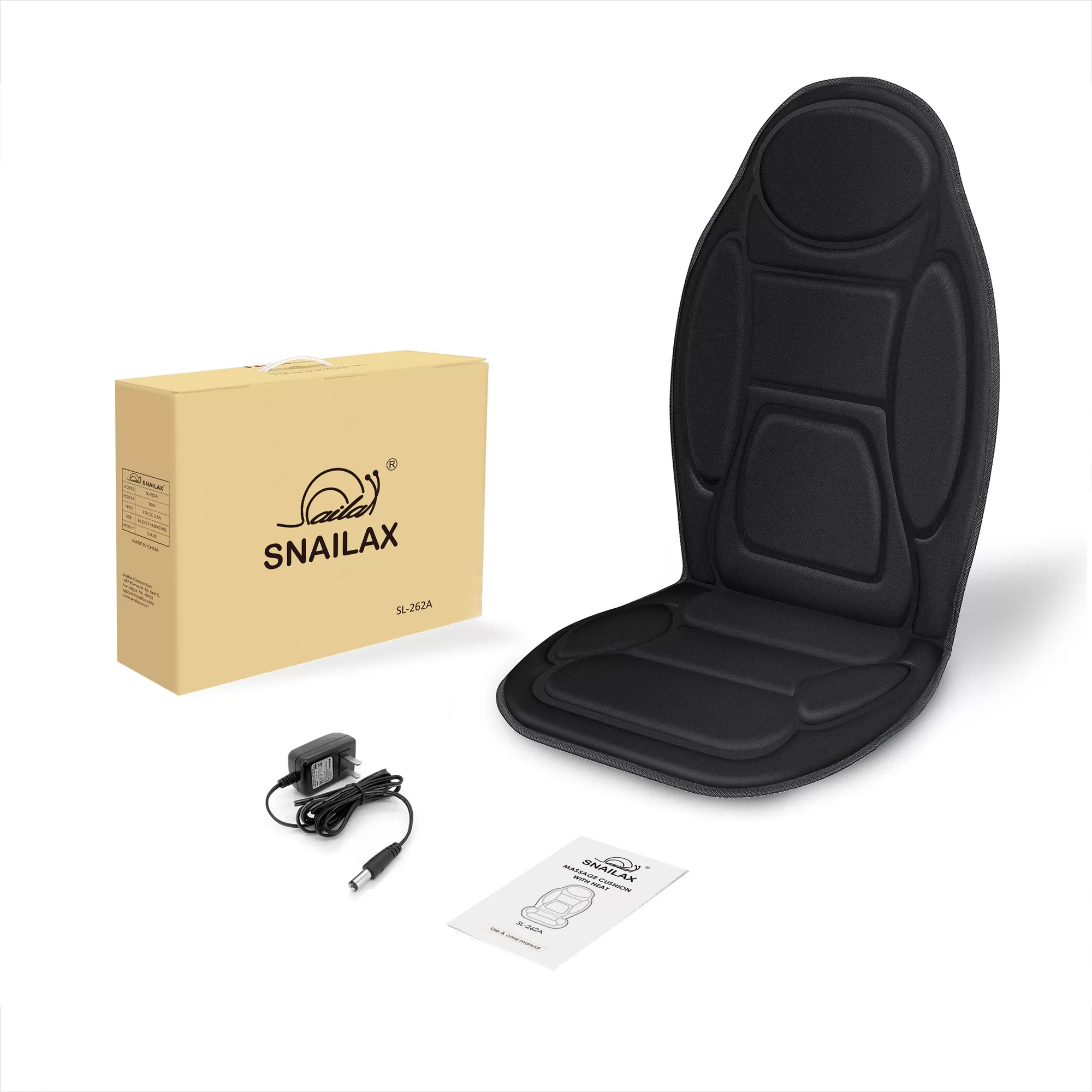 Snailax Massage Seat Cushion - Back Massager with Heat - 262A