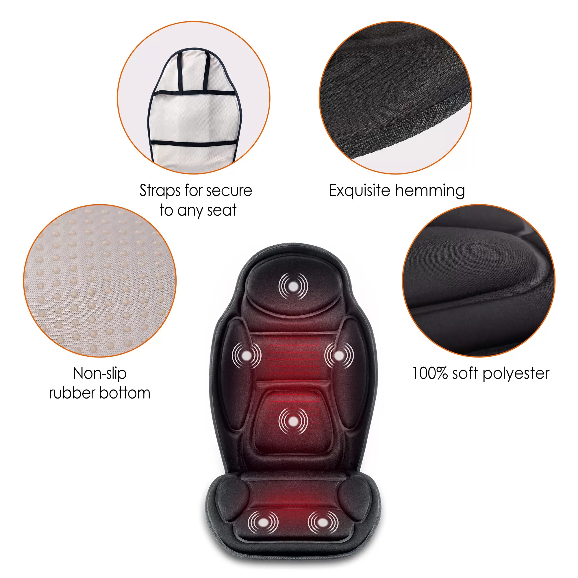 Snailax Massage Seat Cushion - Back Massager with Heat - 262A