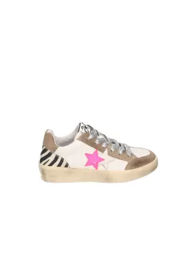 Sneakers New Star Pelle Bian - White Taupe Pink