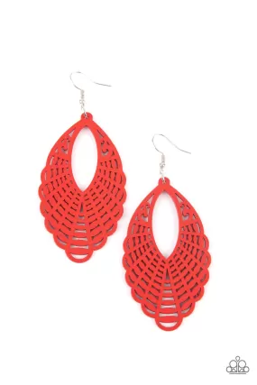 Tahiti Tankini - Red Paparazzi Earrings