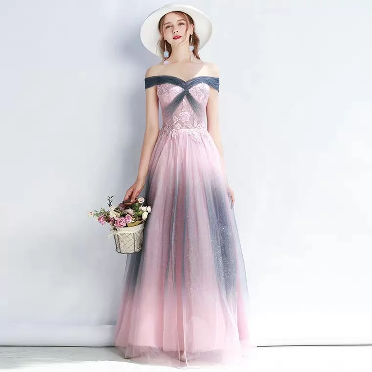 The Amelia Off Shoulder Ombre Gown