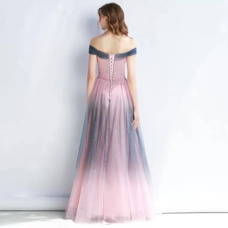 The Amelia Off Shoulder Ombre Gown