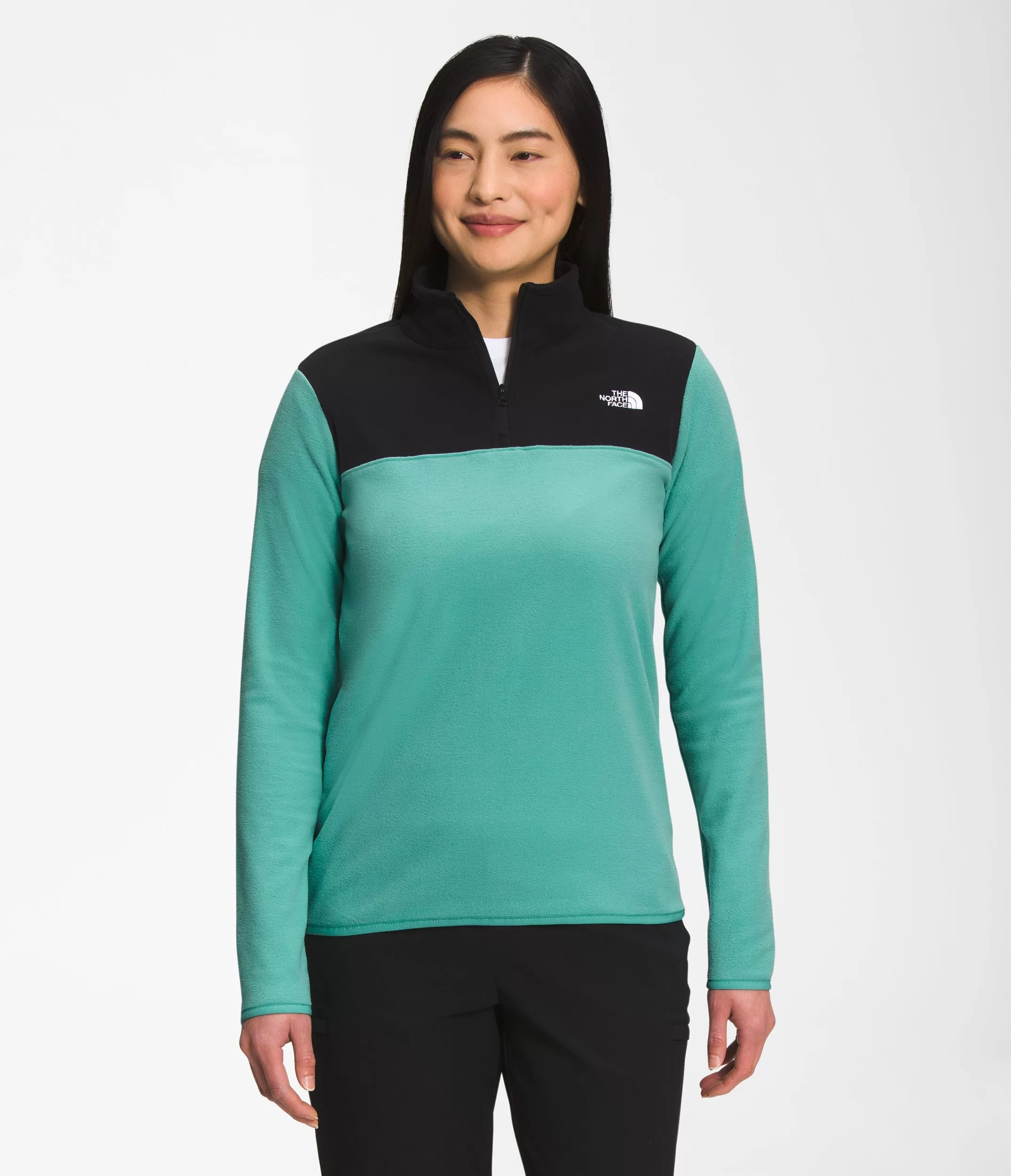 The North Face TKA Glacier Quarter Zip (Women's) TNF Black/Wasabi hi