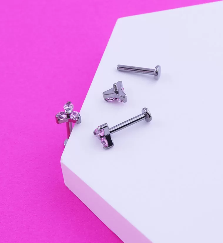 Triad Pink CZ Titanium Internally Threaded Labret