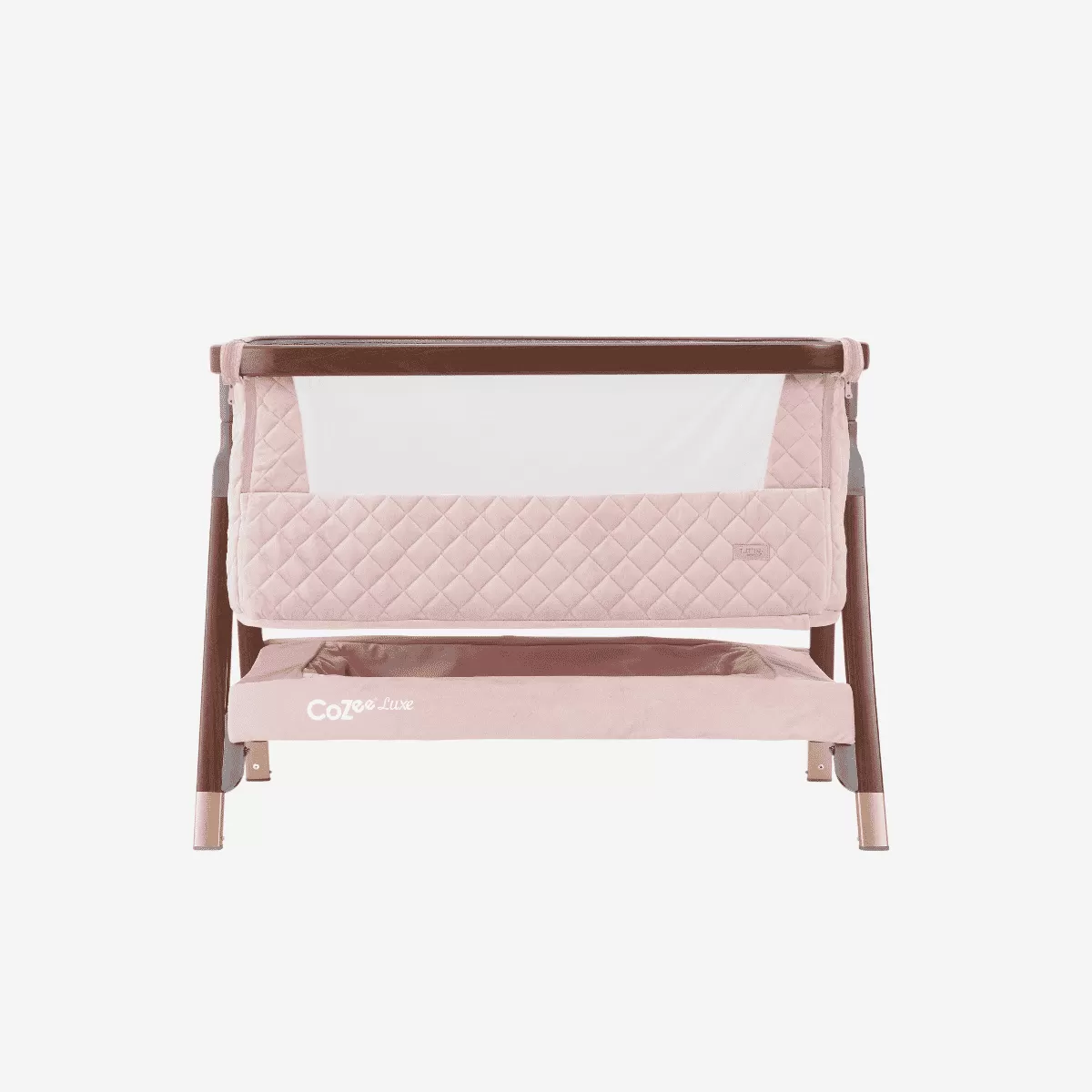 Tutti Bambini CoZee Luxe Bedside Crib - Walnut / Blush