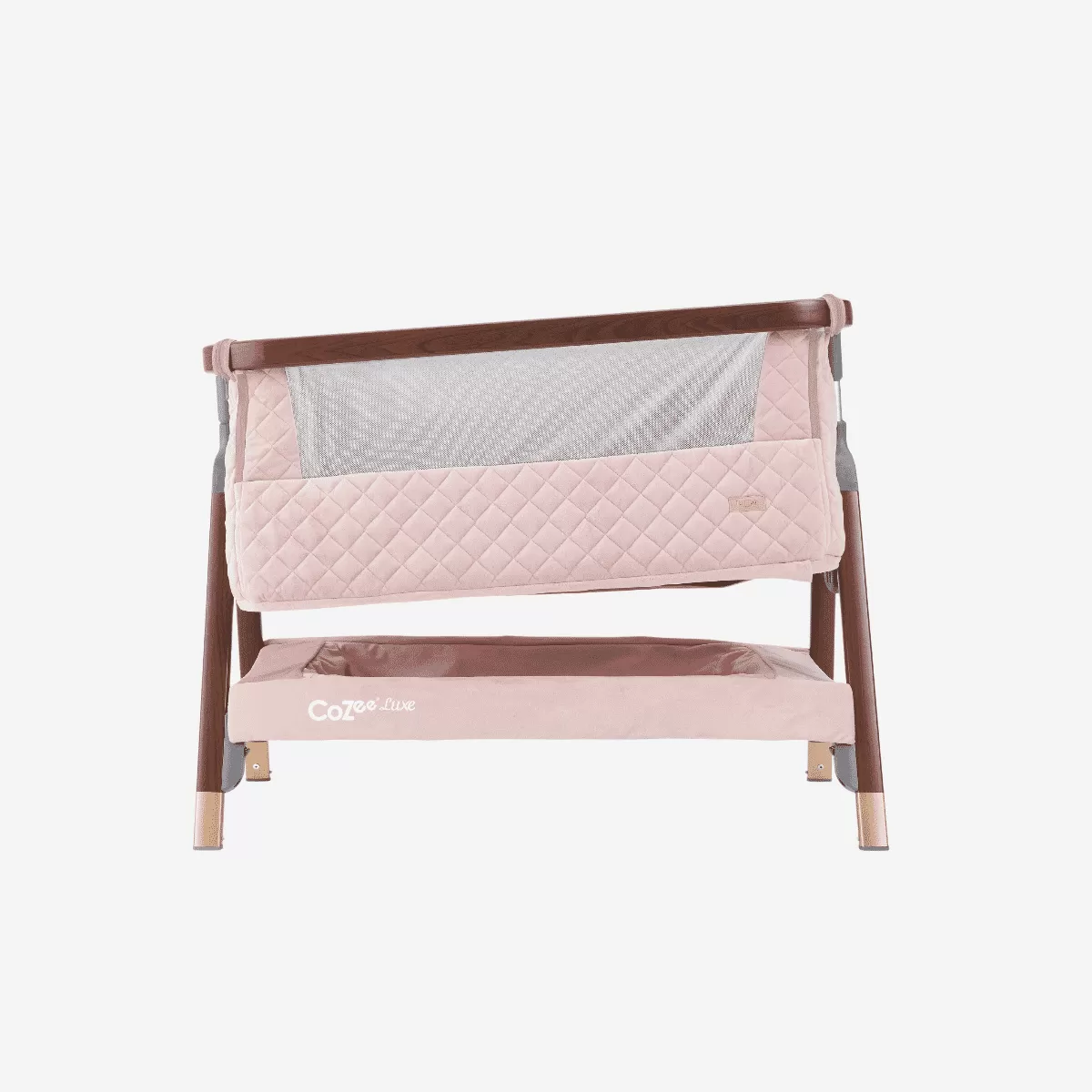 Tutti Bambini CoZee Luxe Bedside Crib - Walnut / Blush