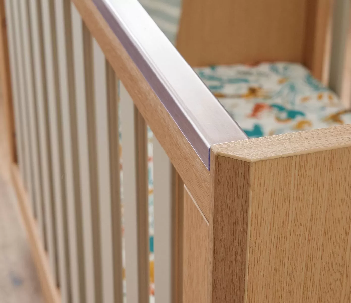 Tutti Bambini Fika Mini Cot Bed - Light Oak/White Sand