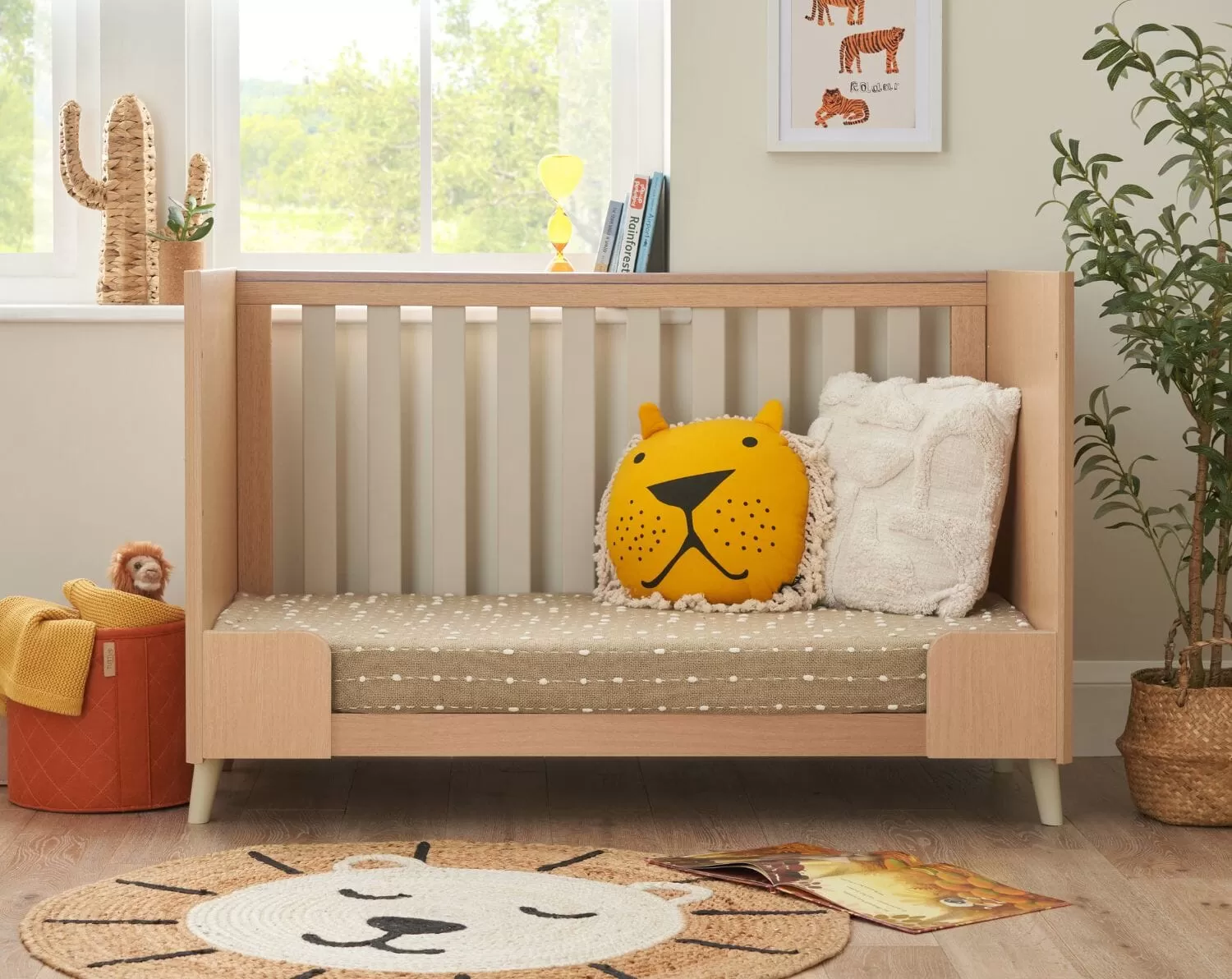 Tutti Bambini Fika Mini Cot Bed - Light Oak/White Sand