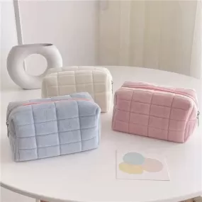 Velvet Quilted Cosmetic Bags