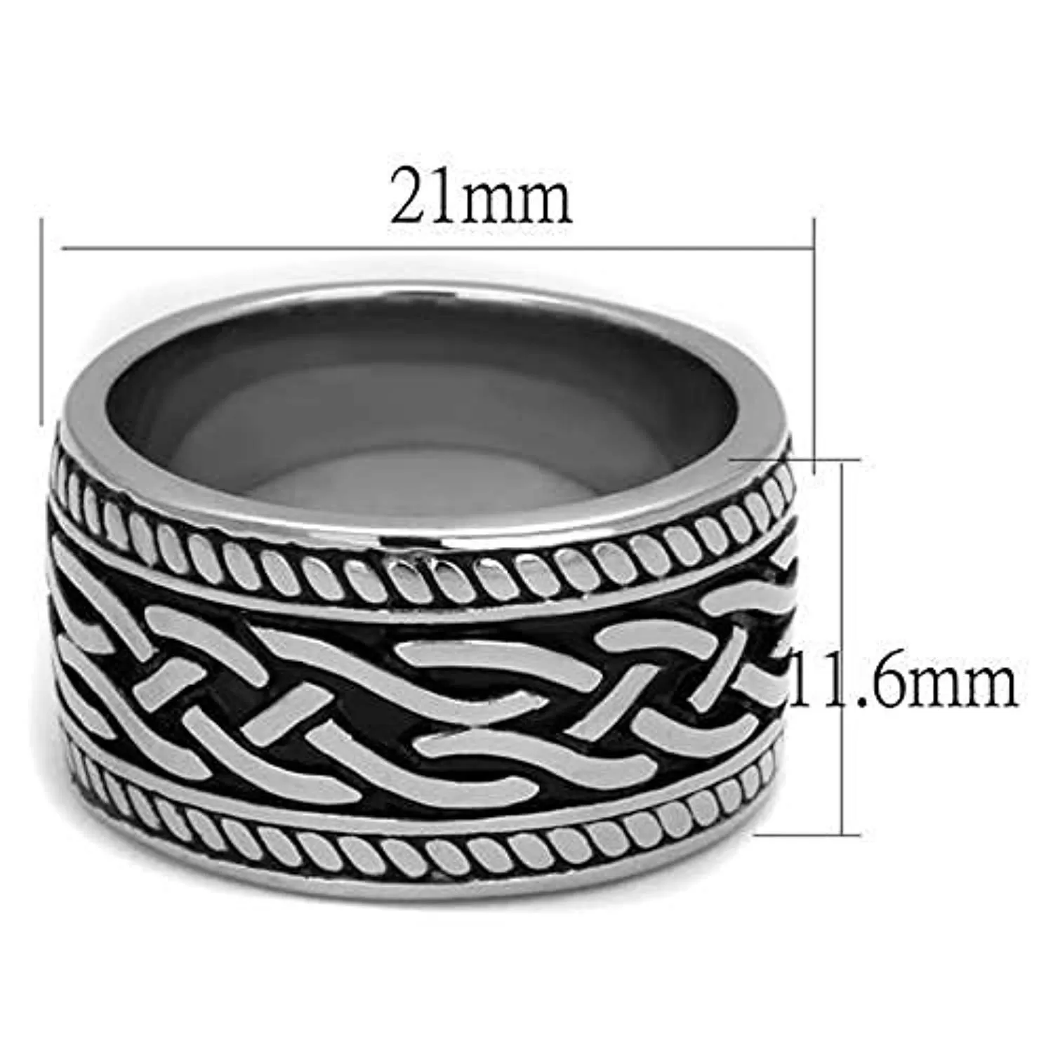 WildKlass Stainless Steel Ring High Polished Men Epoxy Jet