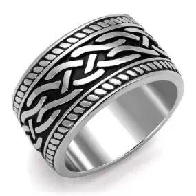 WildKlass Stainless Steel Ring High Polished Men Epoxy Jet